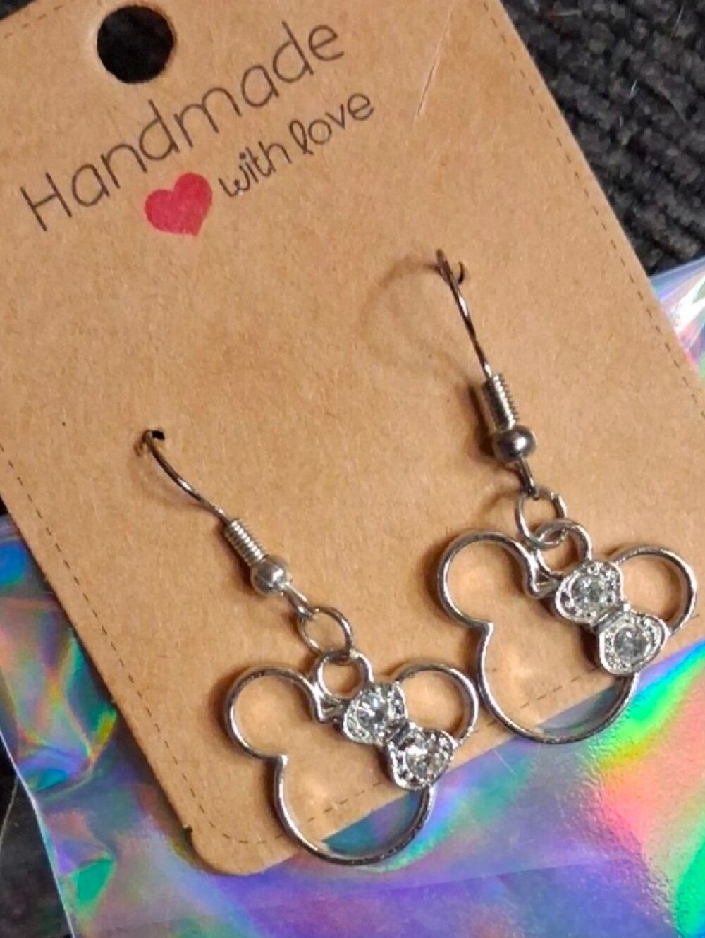 $8 Each Or Bundle 5/$20 Handmade Silver Kids Minnie Mouse Inspired Earrings